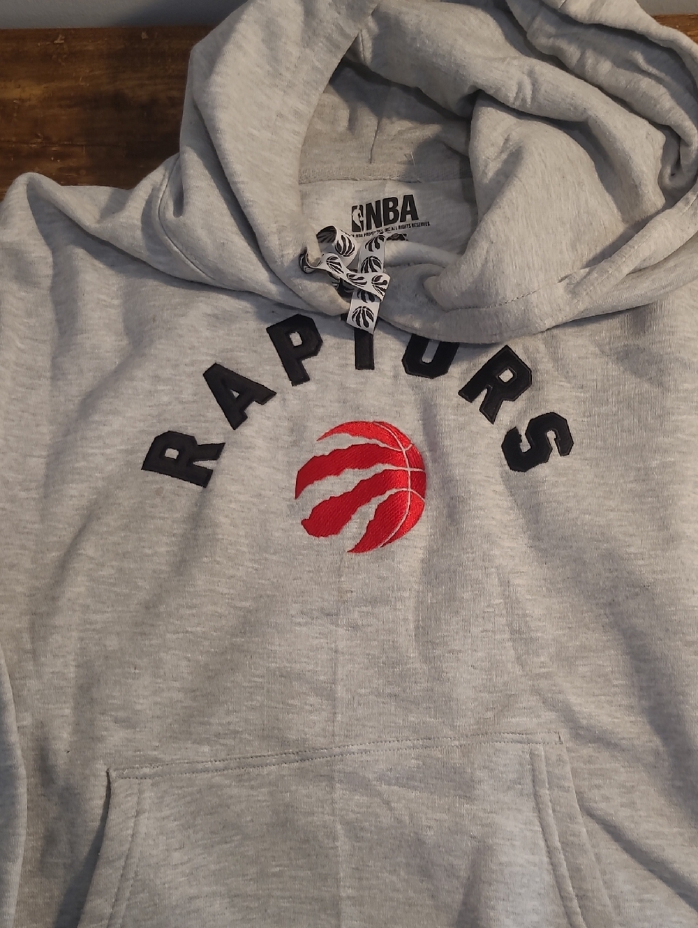 NBA‎ Toronto Raptors Gray Hoodie with Red Logo